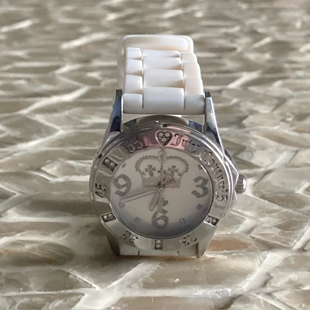 Juicy Couture Women's 1900670 Rich Girl White Jelly Watch w/Swarvoski crystals